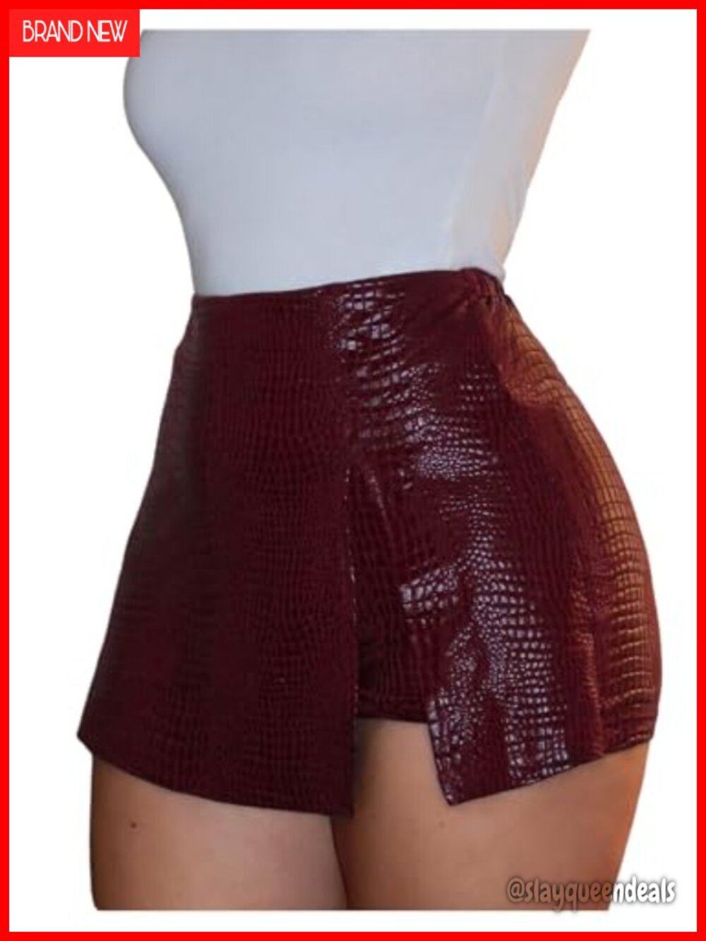 Women's High Waisted PU Leather Skort Y2K Asymmetrical Mini Skirt Shorts Club